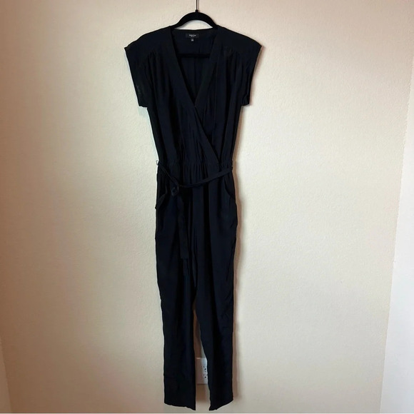 Babaton Pants - Babaton Silk V Neck belted Jumpsuit